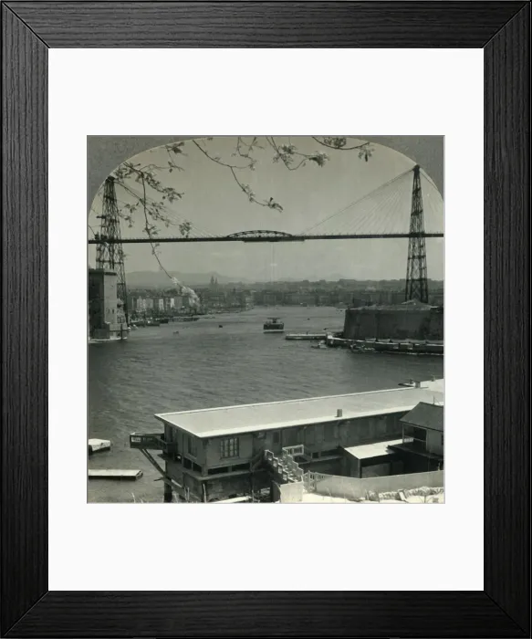 Framed Print : The Transporter Bridge and Entrance to Old Harbor, Marseilles, France, c1930s. Creator: Unknown Framed Print : The Transporter Bridge and Entrance to Old Harbor, Marseilles, France, c1930s. Creator: Unknown