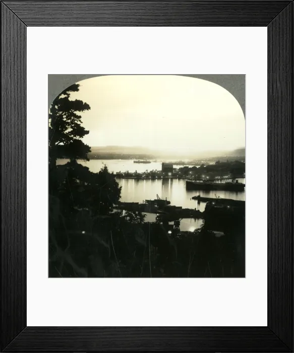 Framed Print : The Lights of Oslo and the Harbor on a Summer Night, Norway, c1930s. Creator: Unknown Framed Print : The Lights of Oslo and the Harbor on a Summer Night, Norway, c1930s. Creator: Unknown
