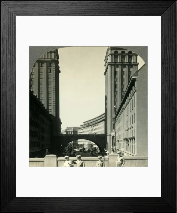 Framed Print : From Regeringsgatan down on Kungsgatan and its two Skyscrapers, Stockholm, Sweden, c1930s Framed Print : From Regeringsgatan down on Kungsgatan and its two Skyscrapers, Stockholm, Sweden, c1930s