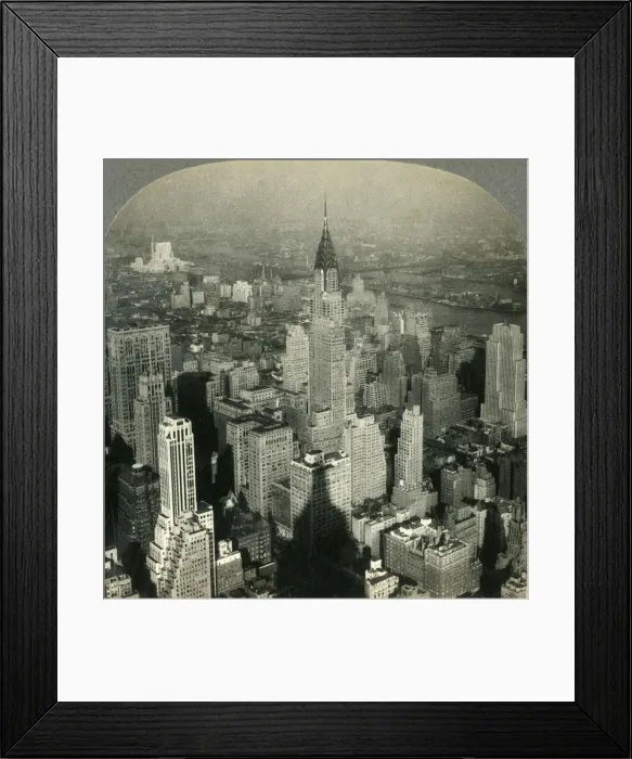 Framed Print : Man-made Crags and Canyons- New York City N. E. from Tower of Empire State Building, c1930s Framed Print : Man-made Crags and Canyons- New York City N. E. from Tower of Empire State Building, c1930s
