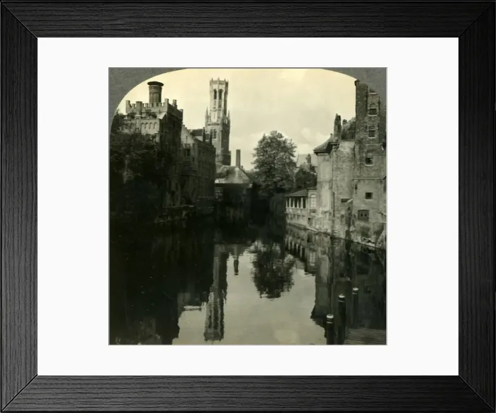 Framed Print : Among the Peaceful Canals, Beloved by Artists in Bruges, Belgium, c1930s. Creator: Unknown Framed Print : Among the Peaceful Canals, Beloved by Artists in Bruges, Belgium, c1930s. Creator: Unknown
