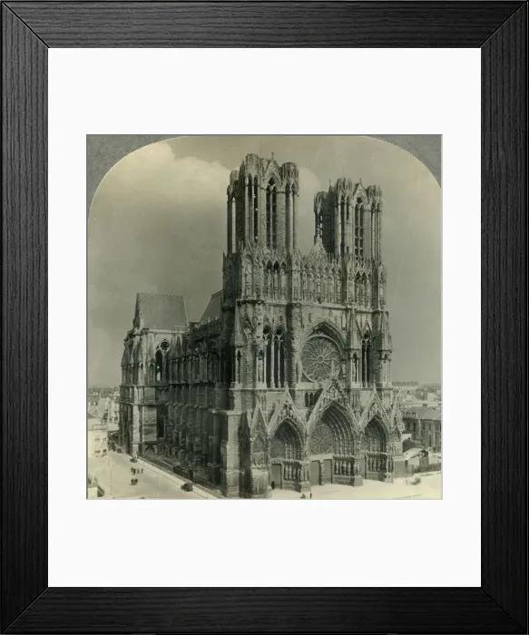 Framed Print : Restored Cathedral of Reims, France, c1930s. Creator: Unknown Framed Print : Restored Cathedral of Reims, France, c1930s. Creator: Unknown
