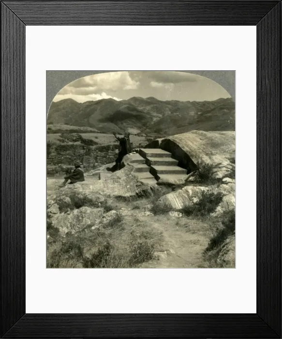 Framed Print : Fortress of Sacsahuaman and Throne of the Incas in the Hills above Cuzco, Peru, c1930s Framed Print : Fortress of Sacsahuaman and Throne of the Incas in the Hills above Cuzco, Peru, c1930s
