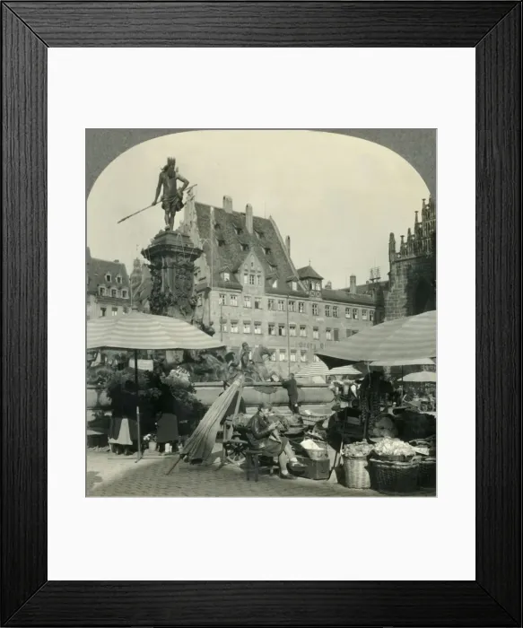 Framed Print : The Market and Frauenkirche Square, Nuremburg, Germany, c1930s. Creator: Unknown Framed Print : The Market and Frauenkirche Square, Nuremburg, Germany, c1930s. Creator: Unknown