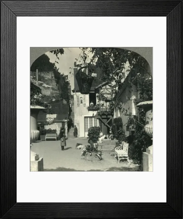 Framed Print : A Touraine Old-World Courtyard in the Village of Vouvray, France - the Cateau Country Framed Print : A Touraine Old-World Courtyard in the Village of Vouvray, France - the Cateau Country