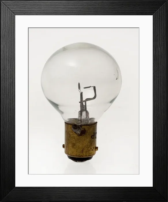 Framed Print : Clear headlamp bulb circa 1928. Creator: Unknown Framed Print : Clear headlamp bulb circa 1928. Creator: Unknown