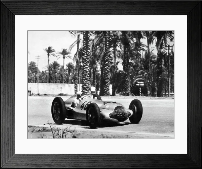 Framed Print : Mercedes Benz W154, Hermann Lang, Tripoli Grand Prix 1938. Creator: Unknown Framed Print : Mercedes Benz W154, Hermann Lang, Tripoli Grand Prix 1938. Creator: Unknown