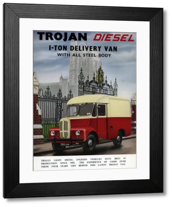 Framed Print : 1957 Trojan diesel van brochure. Creator: Unknown Framed Print : 1957 Trojan diesel van brochure. Creator: Unknown