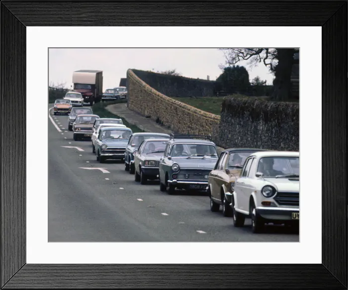 Framed Print : Traffic Jam, UK early 1970 s. Creator: Unknown Framed Print : Traffic Jam, UK early 1970 s. Creator: Unknown