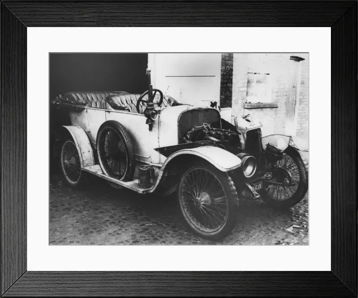 Framed Print : 1912 Stoneleigh 12hp with accident damage. Creator: Unknown Framed Print : 1912 Stoneleigh 12hp with accident damage. Creator: Unknown