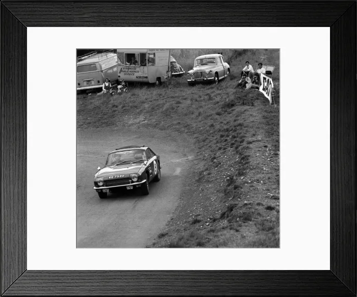 Framed Print : Trident Clipper, Sandy Gibb at Gurston Down hill climb. Creator: Unknown Framed Print : Trident Clipper, Sandy Gibb at Gurston Down hill climb. Creator: Unknown
