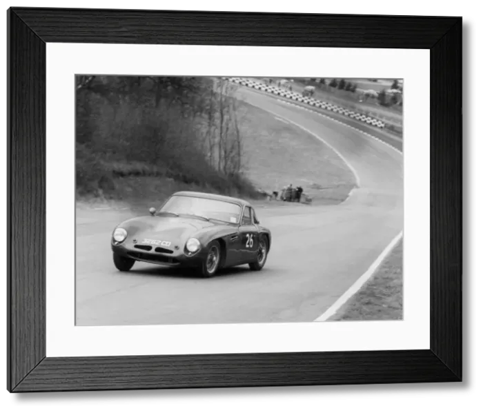 Framed Print : TVR Grantura, C. Saunders, Brands Hatch 1962. Creator: Unknown Framed Print : TVR Grantura, C. Saunders, Brands Hatch 1962. Creator: Unknown