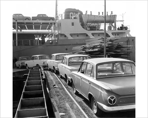 Ford Cortinas for export, 1963. Creator: Unknown