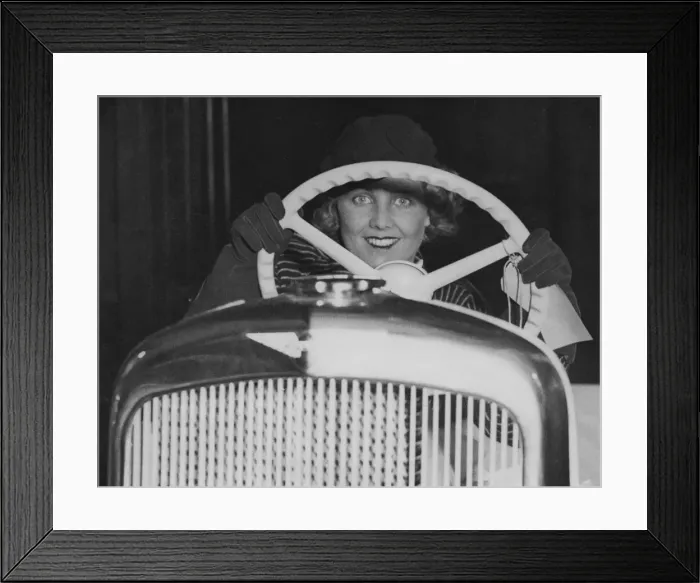 Framed Print : Female model in Hillman Minx at 1933 Motor Show. Creator: Unknown Framed Print : Female model in Hillman Minx at 1933 Motor Show. Creator: Unknown