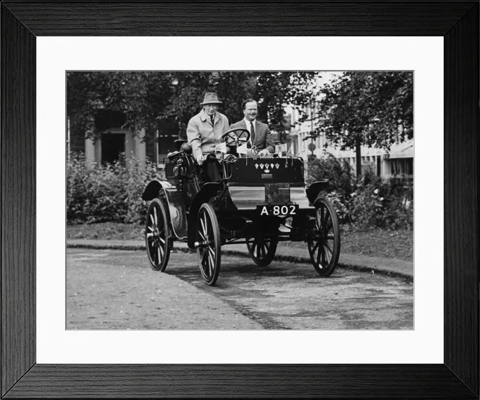 Framed Print : 1902 Albion dog - cart on 1955 London to Brighton run. Creator: Unknown Framed Print : 1902 Albion dog - cart on 1955 London to Brighton run. Creator: Unknown