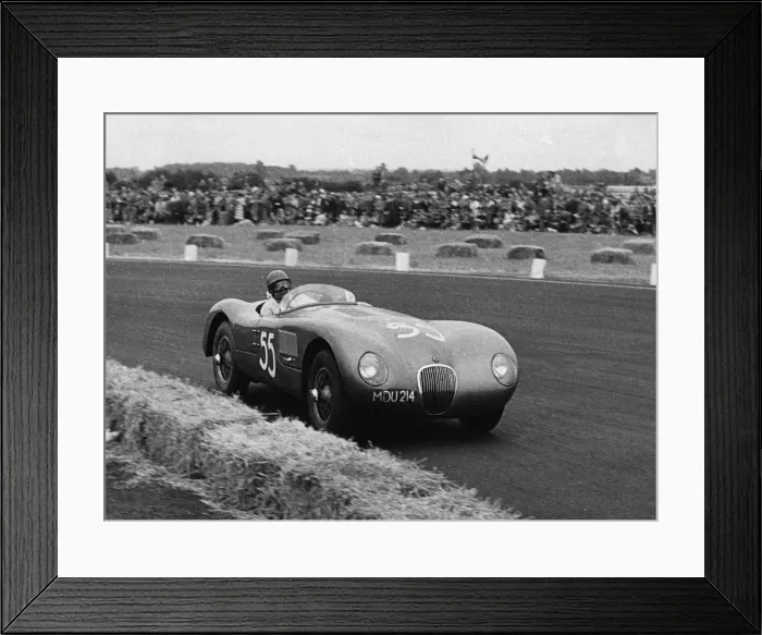 Framed Print : Jaguar C type, Duncan Hamilton Goodwood 1951. Creator: Unknown Framed Print : Jaguar C type, Duncan Hamilton Goodwood 1951. Creator: Unknown