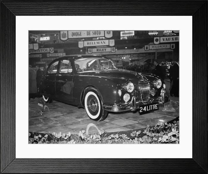 Framed Print : Jaguar 2. 4 litre at Motor Show 1954. Creator: Unknown Framed Print : Jaguar 2. 4 litre at Motor Show 1954. Creator: Unknown