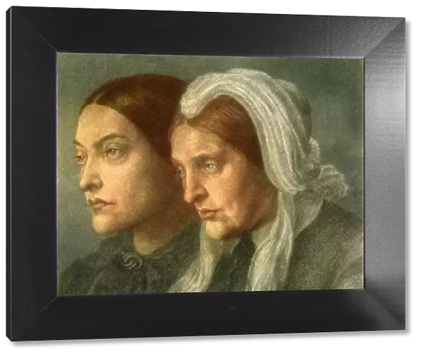 Christina Rossetti with her Mother, 1877, (1942). Creator: Dante Gabriel Rossetti