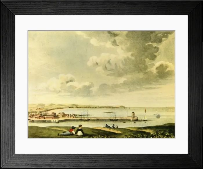Framed Print : A View of the Bay and Pier of Douglas, Isle of Man, 19th century?, (1946). Creator: J Framed Print : A View of the Bay and Pier of Douglas, Isle of Man, 19th century?, (1946). Creator: J