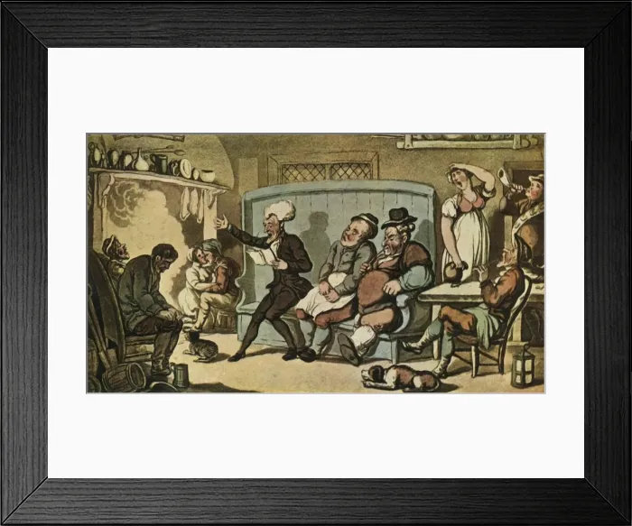 Framed Print : Dr. Syntax Reading His Tour in the Kitchen of the Dun Cow, c1815, (1943) Framed Print : Dr. Syntax Reading His Tour in the Kitchen of the Dun Cow, c1815, (1943)
