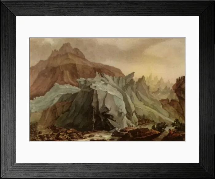 Framed Print : The Lütschinen Issuing from the Lower Grindelwald Glacier, 1782-1785, (1946) Framed Print : The Lütschinen Issuing from the Lower Grindelwald Glacier, 1782-1785, (1946)