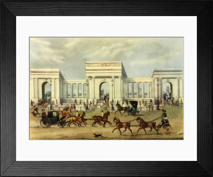 Framed Print : Hyde Park Corner, 19th century, (1944). Creator: Unknown Framed Print : Hyde Park Corner, 19th century, (1944). Creator: Unknown