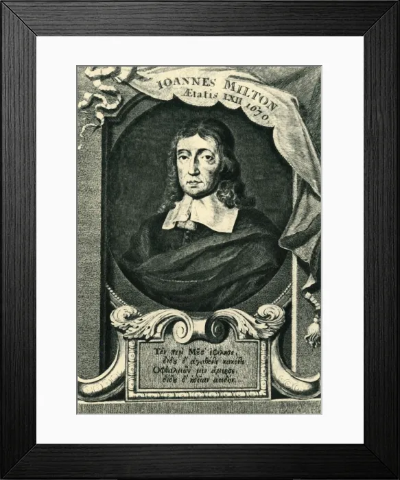 Framed Print : John Milton, (1943). Creator: George Vertue Framed Print : John Milton, (1943). Creator: George Vertue