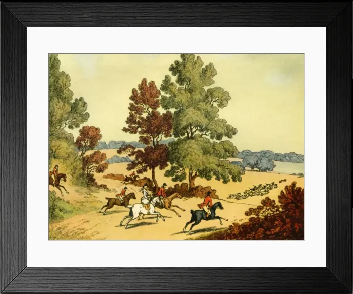 Framed Print : In Full Cry, (1941). Creator: W. Howitt