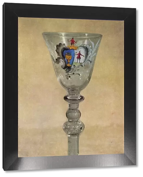Wineglass painted by William Beilby, mid 18th century, (1946). Creator: Unknown