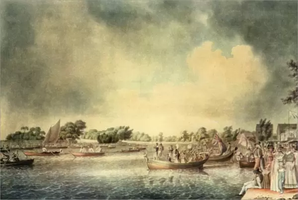 A Rowing Match at Richmond, 1793, (1942). Creator: Robert Clevely