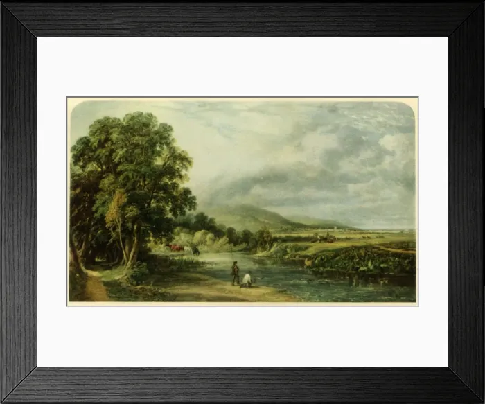 Framed Print : Salmon Fishing, 1844, (1946). Creator: John F Tennant Framed Print : Salmon Fishing, 1844, (1946). Creator: John F Tennant