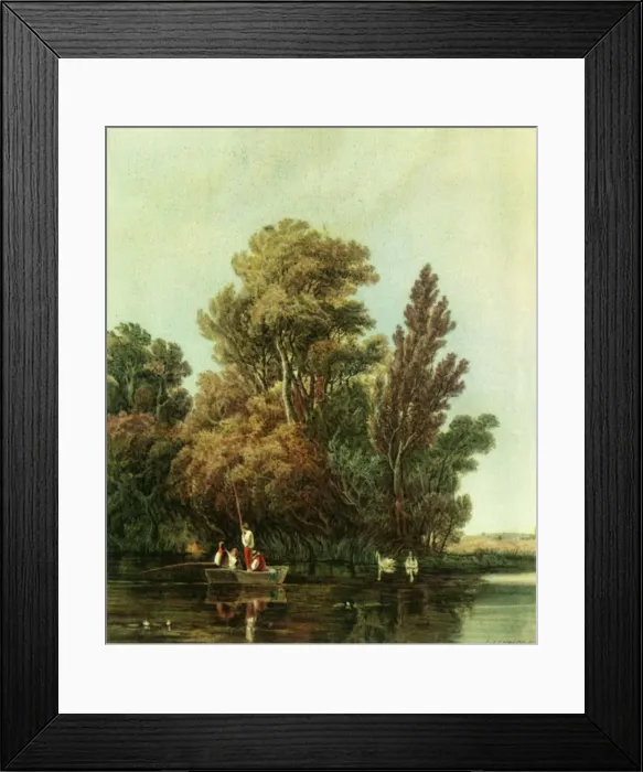 Framed Print : The Anglers Pool, 1809, (1946). Creator: John James Chalon Framed Print : The Anglers Pool, 1809, (1946). Creator: John James Chalon