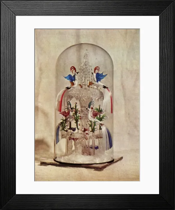 Framed Print : Early Victorian glass fountain with birds, mid 19th century, (1946). Creator: Unknown Framed Print : Early Victorian glass fountain with birds, mid 19th century, (1946). Creator: Unknown