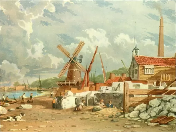 Randalls Flint Mill, Nine Elms, Battersea, 1830, (1947). Creator: John Varley I