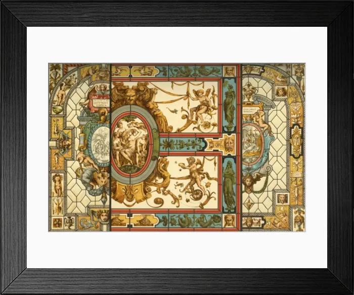 Framed Print : Italian Renaissance stained glass, (1898). Creator: Unknown Framed Print : Italian Renaissance stained glass, (1898). Creator: Unknown