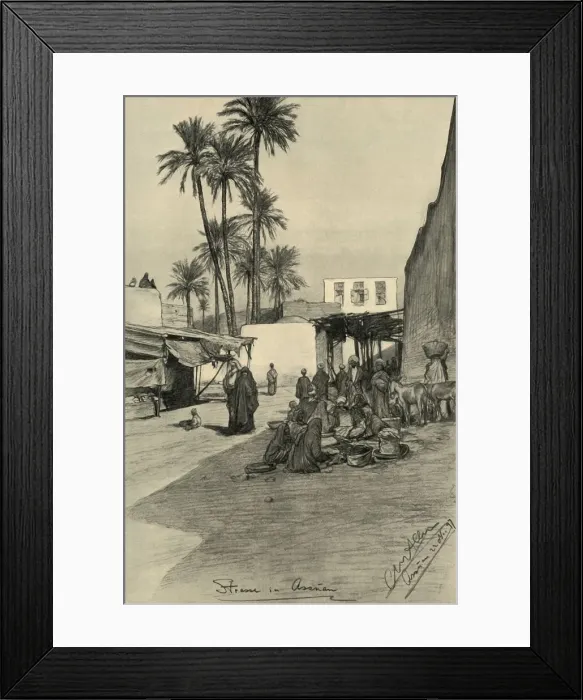 Framed Print : Street in Aswan, Egypt, 1898. Creator: Christian Wilhelm Allers Framed Print : Street in Aswan, Egypt, 1898. Creator: Christian Wilhelm Allers
