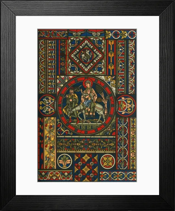 Framed Print : Medieval stained glass, (1898). Creator: Unknown