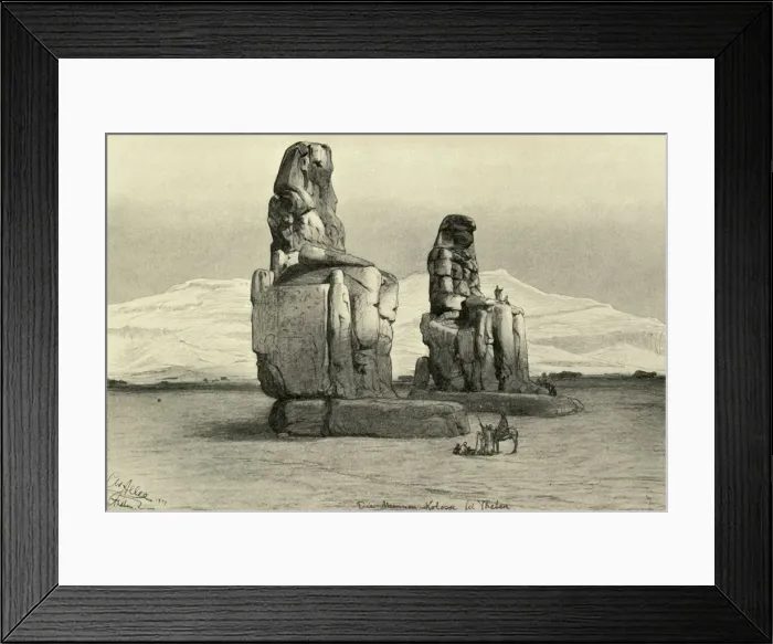 Framed Print : Colossi of Memnon at Thebes, Egypt, 1898. Creator: Christian Wilhelm Allers Framed Print : Colossi of Memnon at Thebes, Egypt, 1898. Creator: Christian Wilhelm Allers