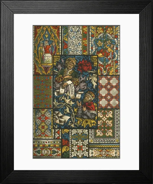 Framed Print : Medieval stained glass, (1898). Creator: Unknown Framed Print : Medieval stained glass, (1898). Creator: Unknown