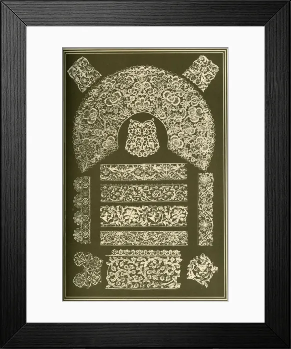 Framed Print : Italian Renaissance lace, (1898). Creator: Unknown Framed Print : Italian Renaissance lace, (1898). Creator: Unknown