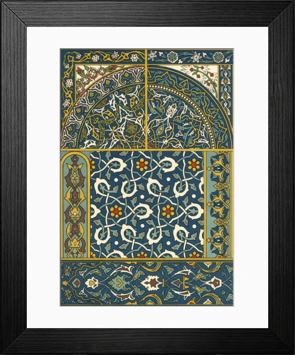Framed Print : Turkish glazed ceramic designs, (1898). Creator: Unknown Framed Print : Turkish glazed ceramic designs, (1898). Creator: Unknown