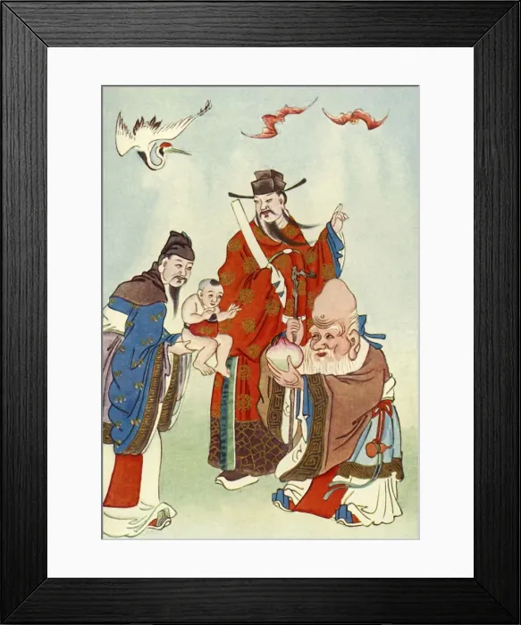 Framed Print : The Gods of Happiness, Office, and Longevity, 1922. Creator: Unknown Framed Print : The Gods of Happiness, Office, and Longevity, 1922. Creator: Unknown