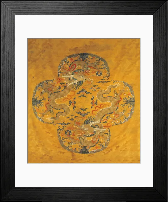 Framed Print : Dragon silk brocade fabric, End of 16th cen Creator: Anonymous master Framed Print : Dragon silk brocade fabric, End of 16th cen Creator: Anonymous master