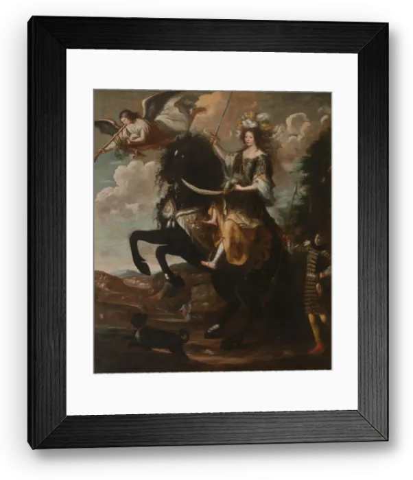 Framed Print : Equestrian portrait of Marie Jeanne Baptiste (1644-1724), Duchess of Savoy, c. 1670 Framed Print : Equestrian portrait of Marie Jeanne Baptiste (1644-1724), Duchess of Savoy, c. 1670