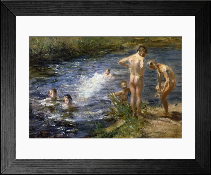 Framed Print : Boys at the river, 1899. Creator: Ciardi, Beppe (Giuseppe) (1875-1932) Framed Print : Boys at the river, 1899. Creator: Ciardi, Beppe (Giuseppe) (1875-1932)