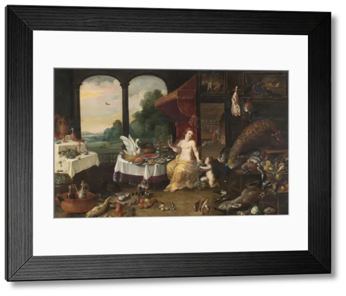 Framed Print : The Allegory of Taste. Creator: Wouters, Frans (1612-1659) Framed Print : The Allegory of Taste. Creator: Wouters, Frans (1612-1659)