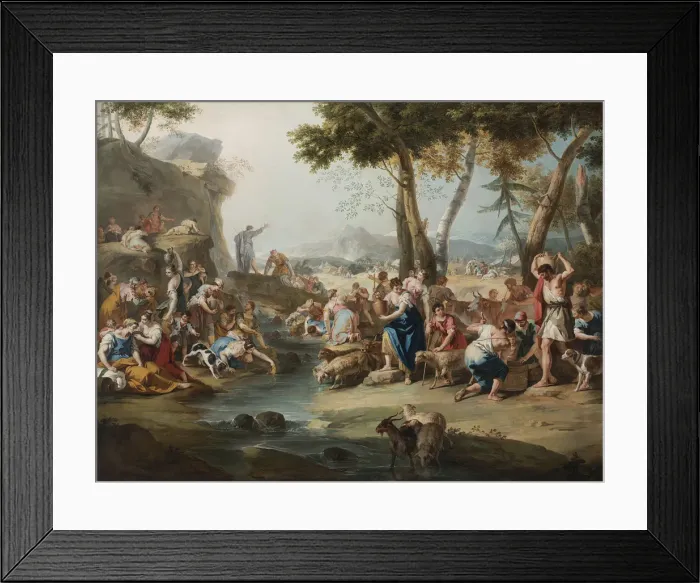 Framed Print : Moses striking the Rock. Creator: Ricci, Sebastiano (1659-1734) Framed Print : Moses striking the Rock. Creator: Ricci, Sebastiano (1659-1734)