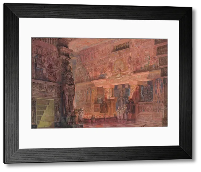 Framed Print : Set design for the Opera Aida by Giuseppe Verdi, 1923. Creator: Parravicini, Angelo (1868-1925) Framed Print : Set design for the Opera Aida by Giuseppe Verdi, 1923. Creator: Parravicini, Angelo (1868-1925)