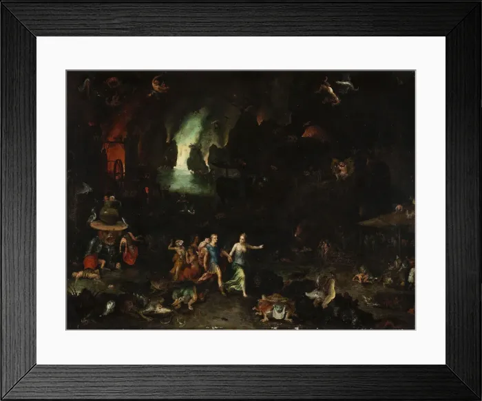 Framed Print : Aeneas and the Sibyl in the Underworld. Creator: Brueghel, Jan, the Elder (1568-1625) Framed Print : Aeneas and the Sibyl in the Underworld. Creator: Brueghel, Jan, the Elder (1568-1625)