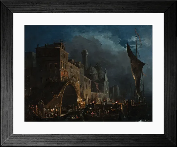 Framed Print : A Venetian gala night, 1825-1835. Creator: Caffi, Ippolito (1814-1866) Framed Print : A Venetian gala night, 1825-1835. Creator: Caffi, Ippolito (1814-1866)